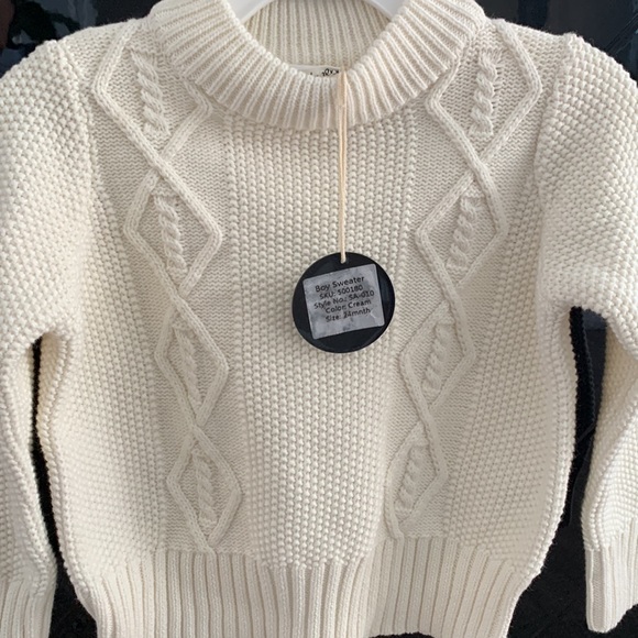 Gorgeous cream cable knit boys sweater 24 months, new with tags - Picture 3 of 3